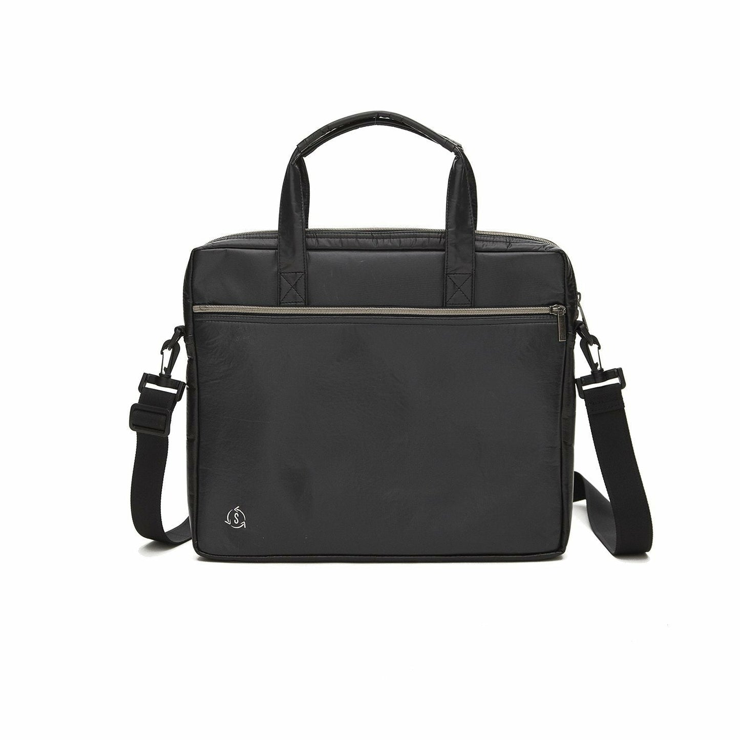 Leader Laptop Bag 100% recycled content, vegan leather - Mustard/Black