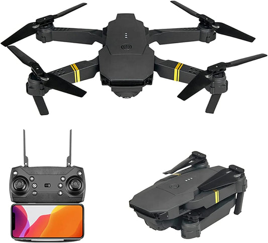 4K HD Wi - Fi Camera with FPV Transmission, Portable Quadcopter Mini - Drone - Black/Gold - Reby Bazaar