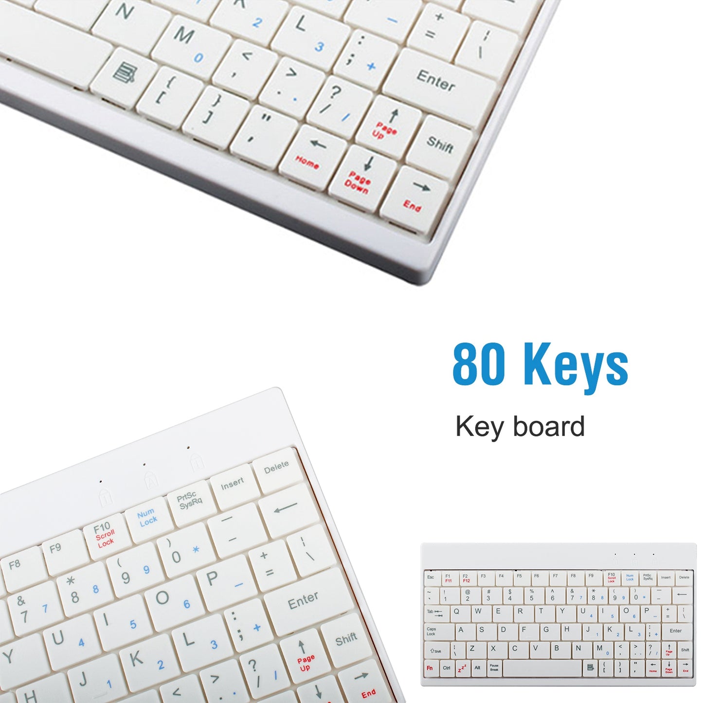 80 Keys Wired Keyboard Mini USB Connector Keyboard Portable Durable Keyboard Tablet Stand For Android Window Tablet - Reby Bazaar