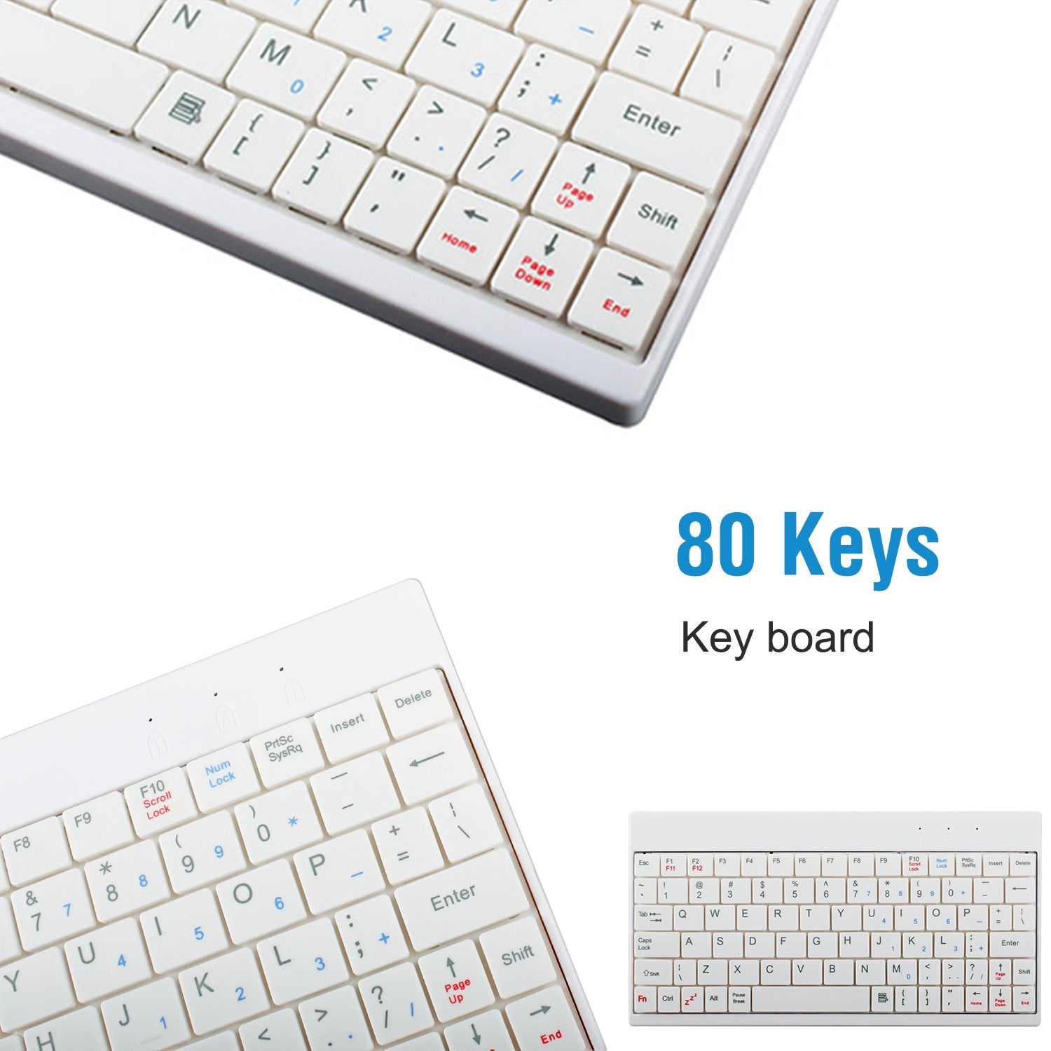 80 Keys Wired Keyboard Mini USB Connector Keyboard Portable Durable Keyboard Tablet Stand For Android Window Tablet - Reby Bazaar