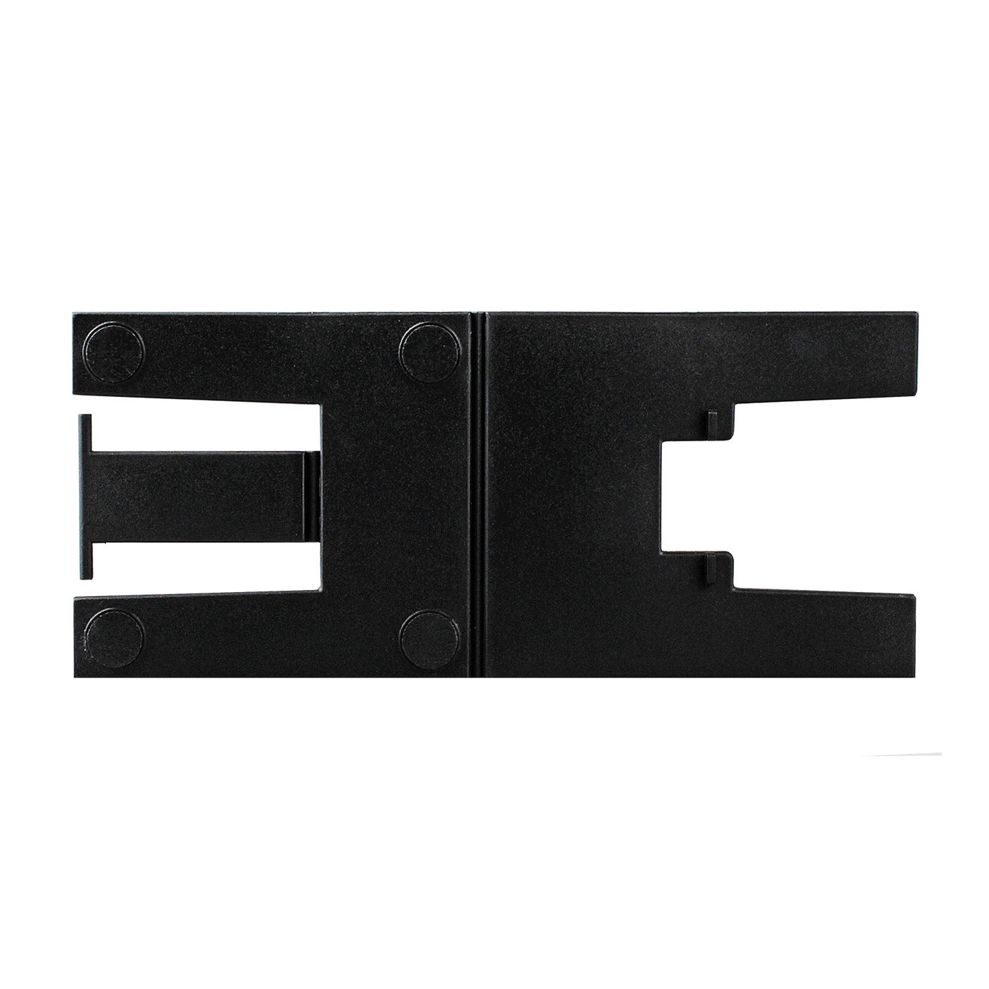 Black metal bracket on a white background