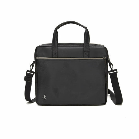 Leader Laptop Bag 100% recycled content, vegan leather - Mustard/Black