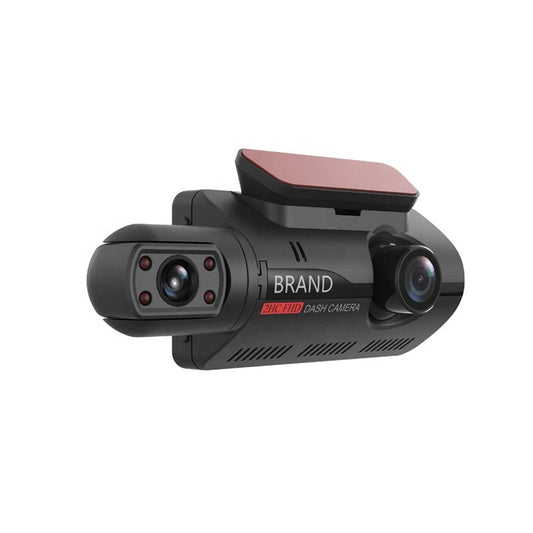 Black dash camera with brand name on a white background